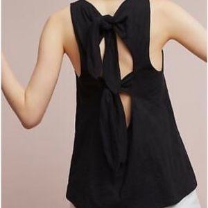 NWOT Anthropologie Black Bow Back Tank Top XS